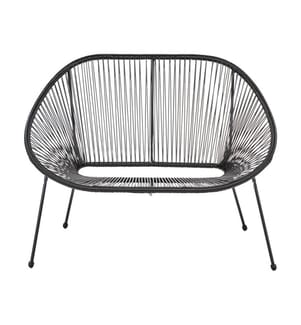 Gartenbank ACAPULCO II 113 cm Polyrattan Schwarz