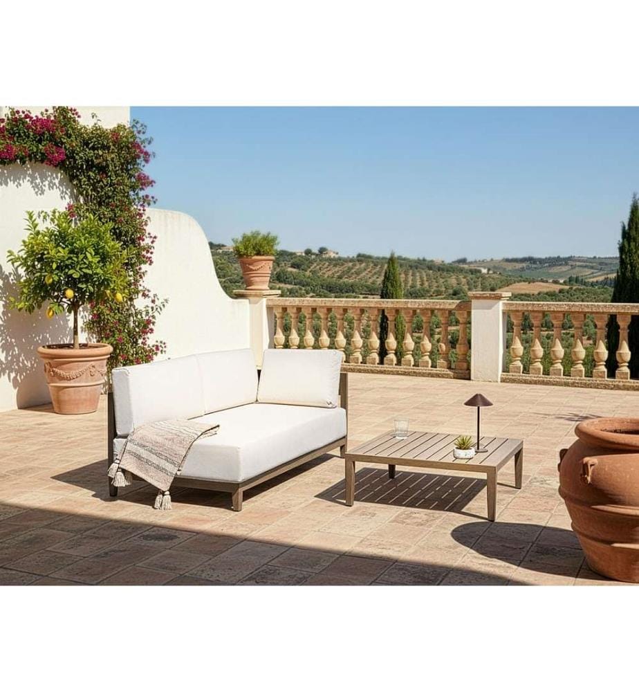 Gartensofa mit Tisch 2-Sitzer SAMPIERI Braun Metall