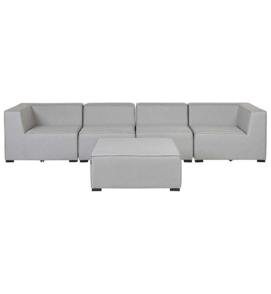 Gartensofa mit Ottomane 4-Sitzer AREZZO Hellgrau modular