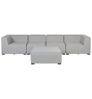 Gartensofa mit Ottomane 4-Sitzer AREZZO Hellgrau modular