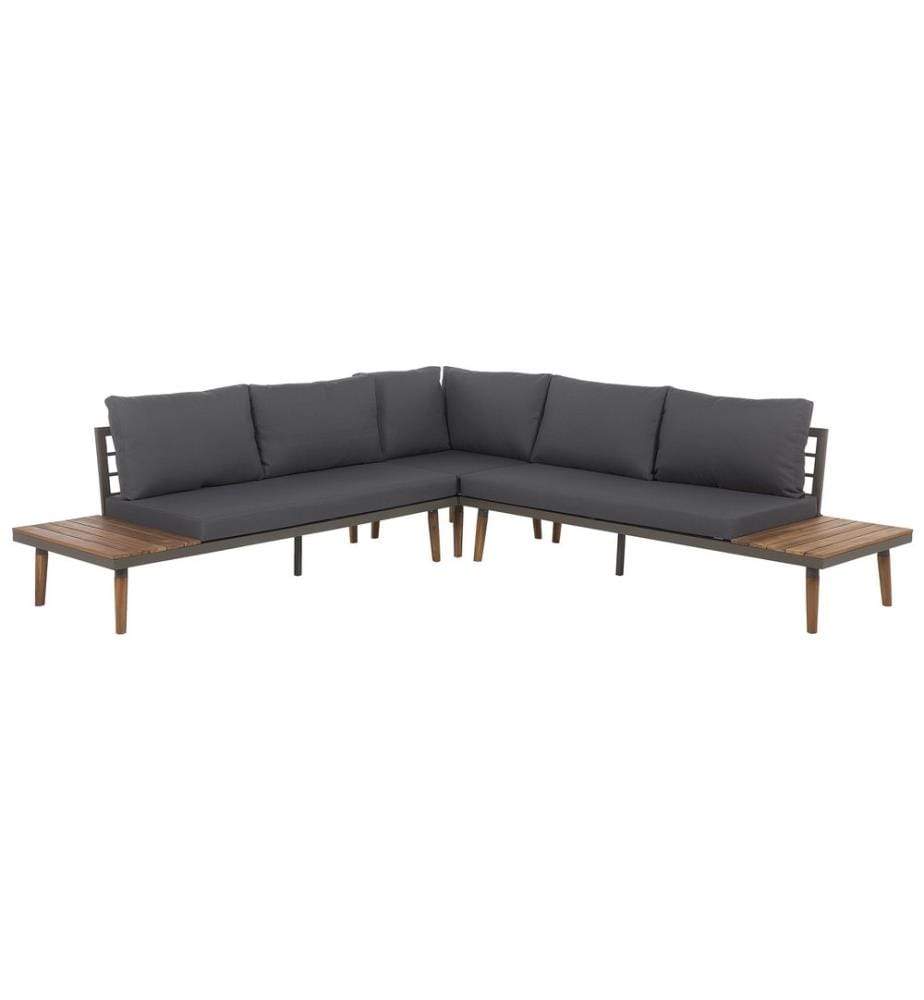 Garten Ecksofa mit Tisch 5-Sitzer CORATO Grau Akazienholz