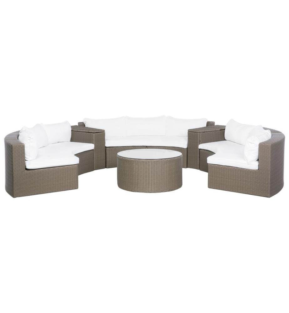 Lounge Set mit Tisch 9-Sitzer SEVERO Braun Polyrattan