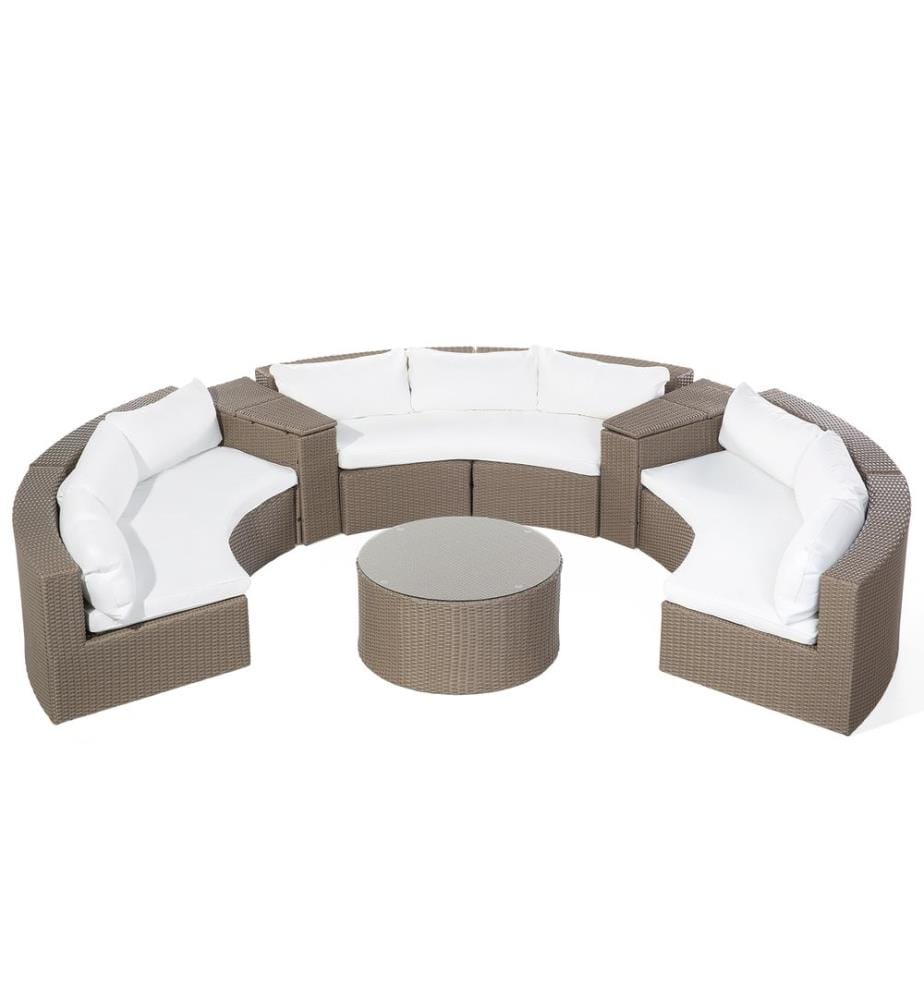 Lounge Set mit Tisch 9-Sitzer SEVERO Braun Polyrattan