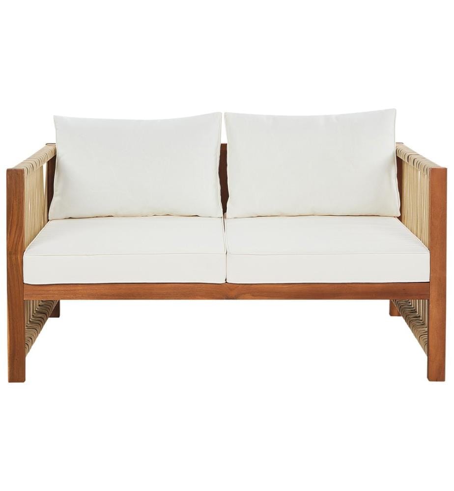 Lounge Set mit Tisch 4-Sitzer ANTRIA Beige Akazienholz