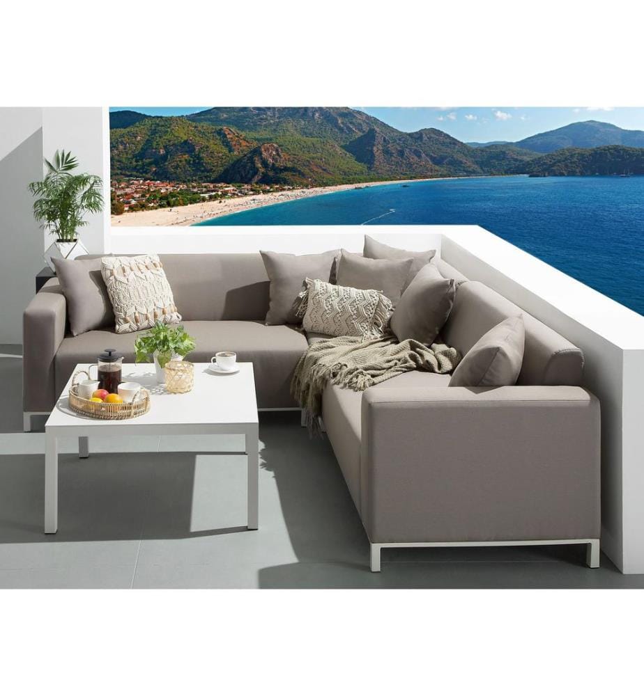 Ensemble de canapés d'angle de jardin 5 places BELIZE Côté gauche Beige