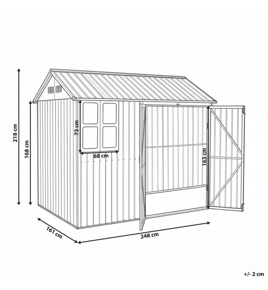 Gerätehaus NOCCIANO 248 cm 161 cm Braun