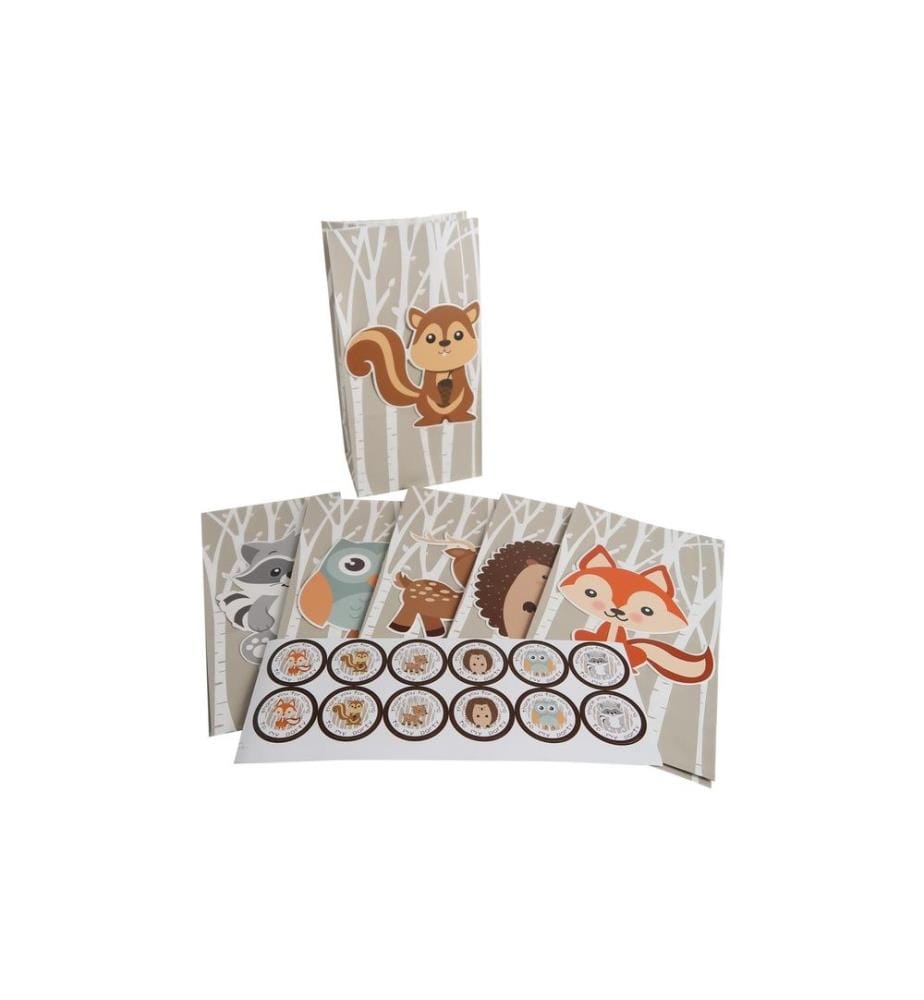 CUT MY COOKIES - Geschenktüte Waldtiere 12 Stück, Mehrfarbig