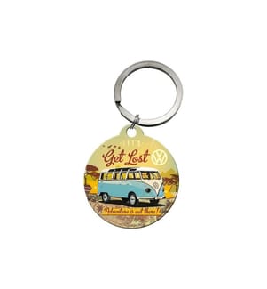 NOSTALGIC ART - Schlüsselanhänger VW Bus Ø 4 cm, 1 Stück, Mehrfarbig