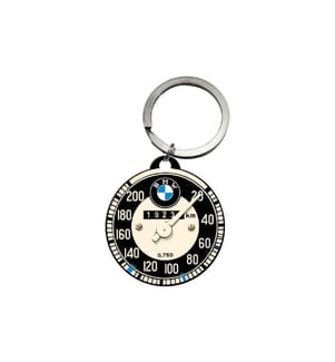 NOSTALGIC ART - Schlüsselanhänger BMW Ø 4 cm, Schwarz/Weiss