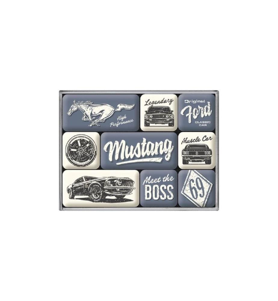 NOSTALGIC ART - Magnet-Set Ford Mustang 1 Stück, Mehrfarbig
