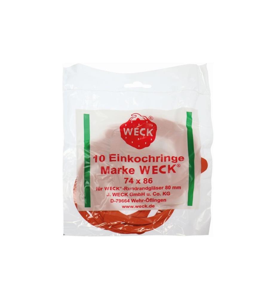 WECK - Gummidichtring Ø 8 cm 10 Stück, Rot