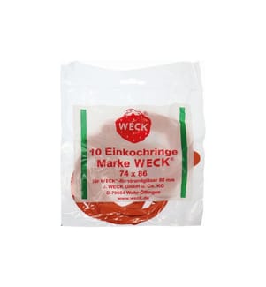 WECK - Gummidichtring Ø 8 cm 10 Stück, Rot