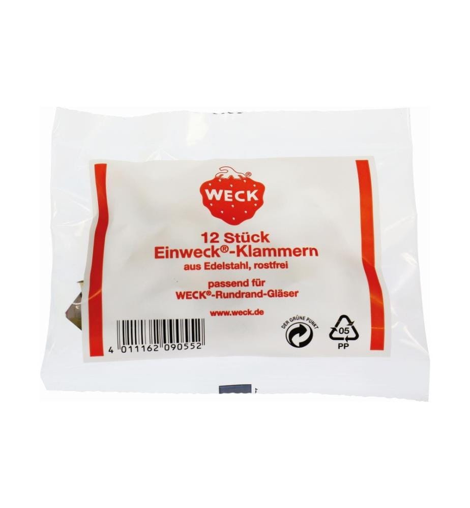 WECK - Verschlussklammer 12 Stück, Silber