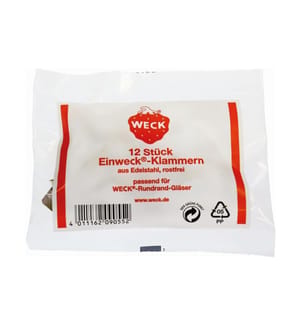 WECK - Verschlussklammer 12 Stück, Silber