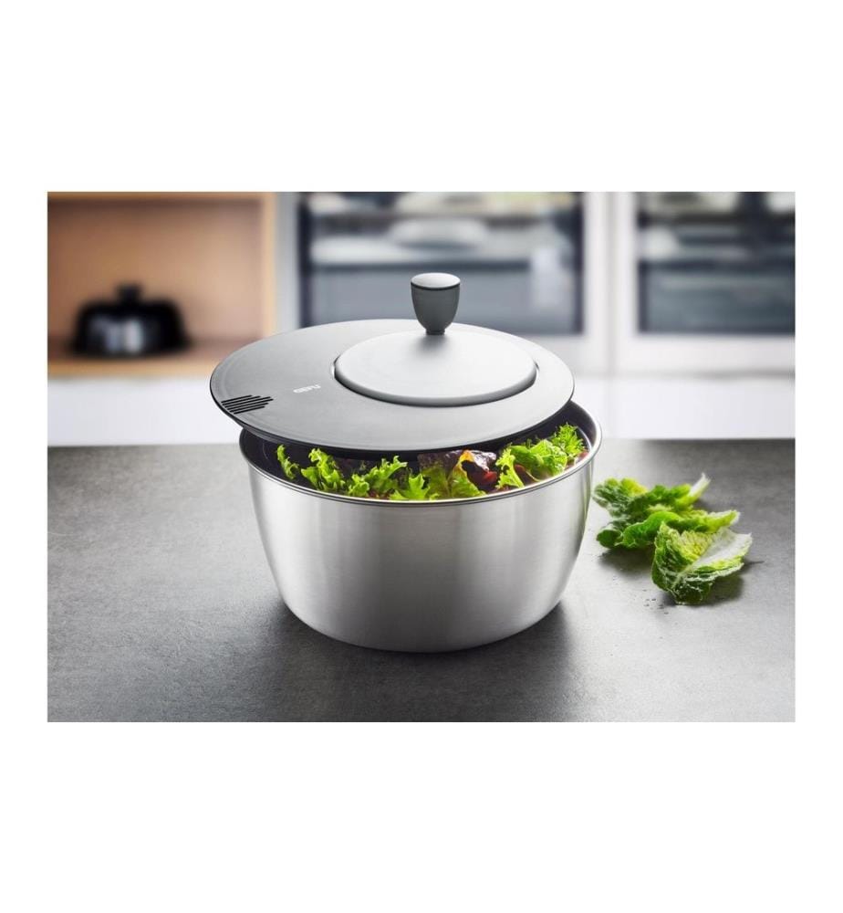 GEFU - Essoreuse à salade Rotare 25 cm, Noir/Argenté