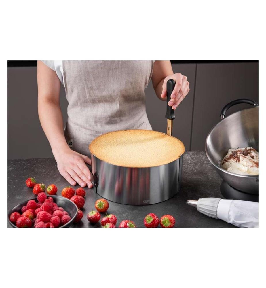 GEFU - Couteau pour anneau à tarte Tondo Noir/Argenté