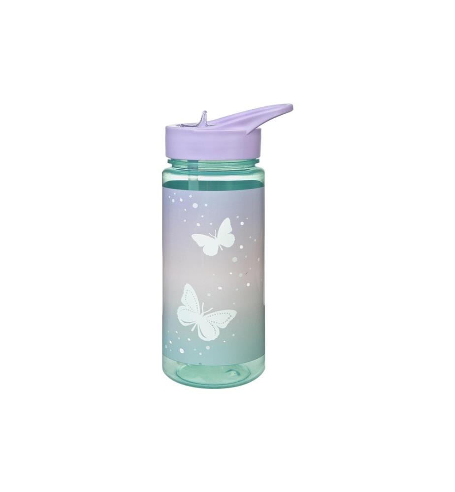 SCOOLI - Gourde Papillon 500 ml, Violet/Turquoise