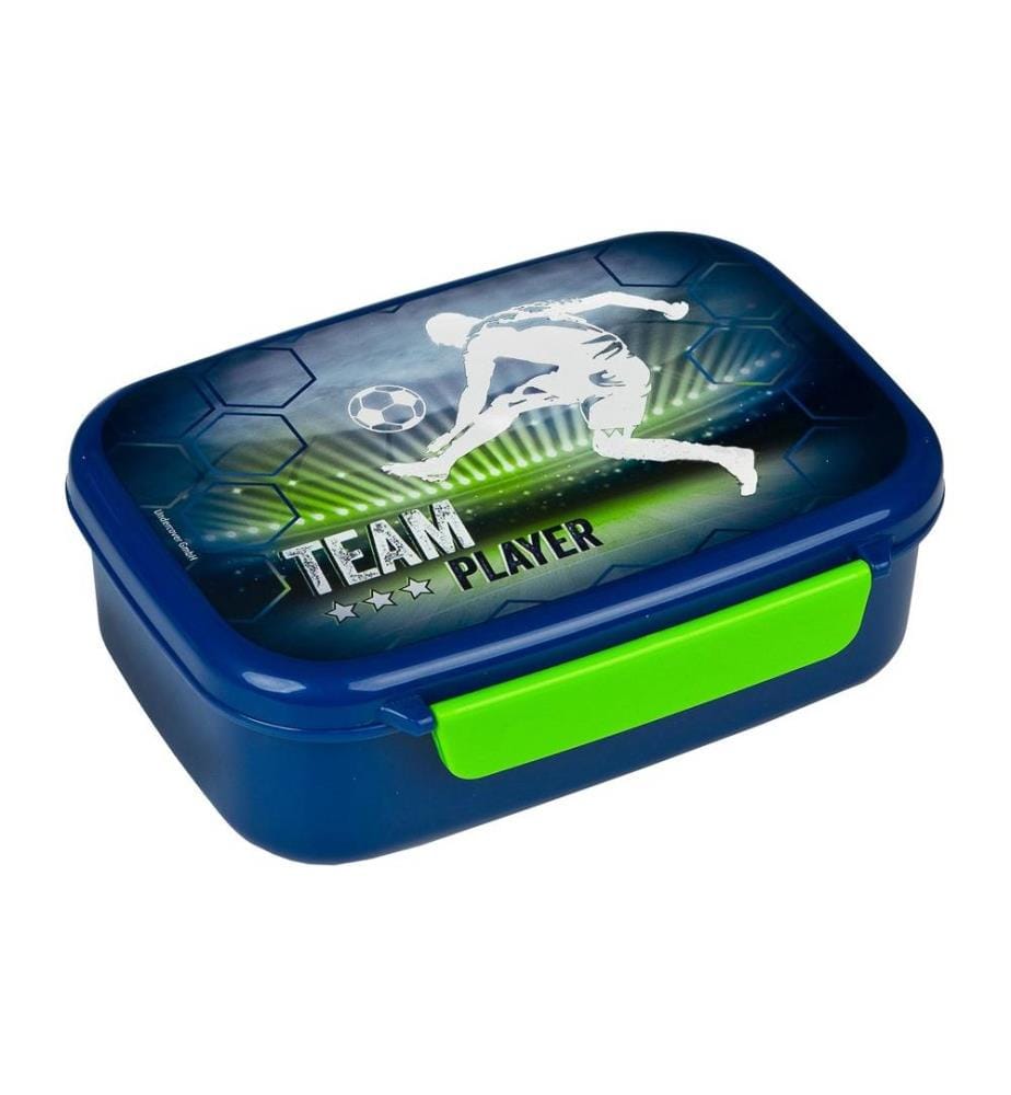 SCOOLI - Lunchbox Fussball Dunkelblau/Grün