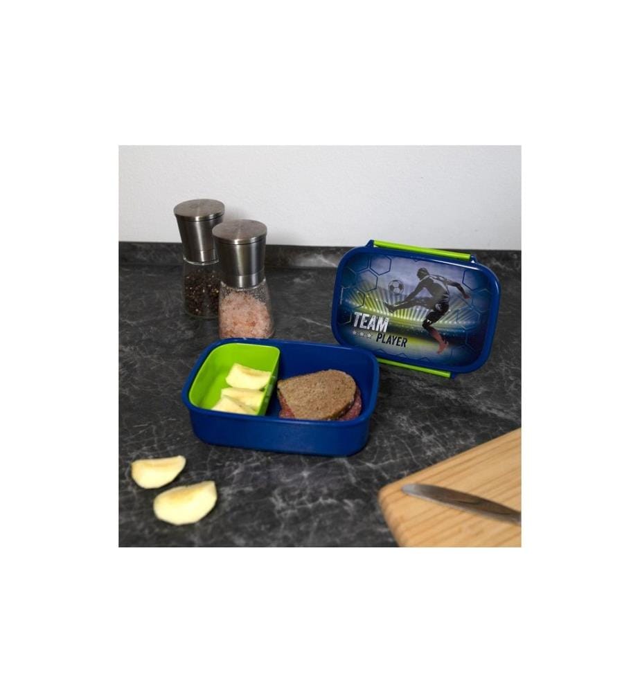 SCOOLI - Lunchbox Fussball Dunkelblau/Grün