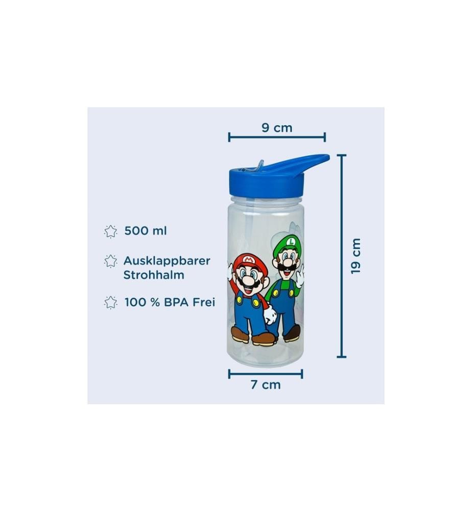 SCOOLI - Gourde Super Mario 500 ml, Transparent/Bleu