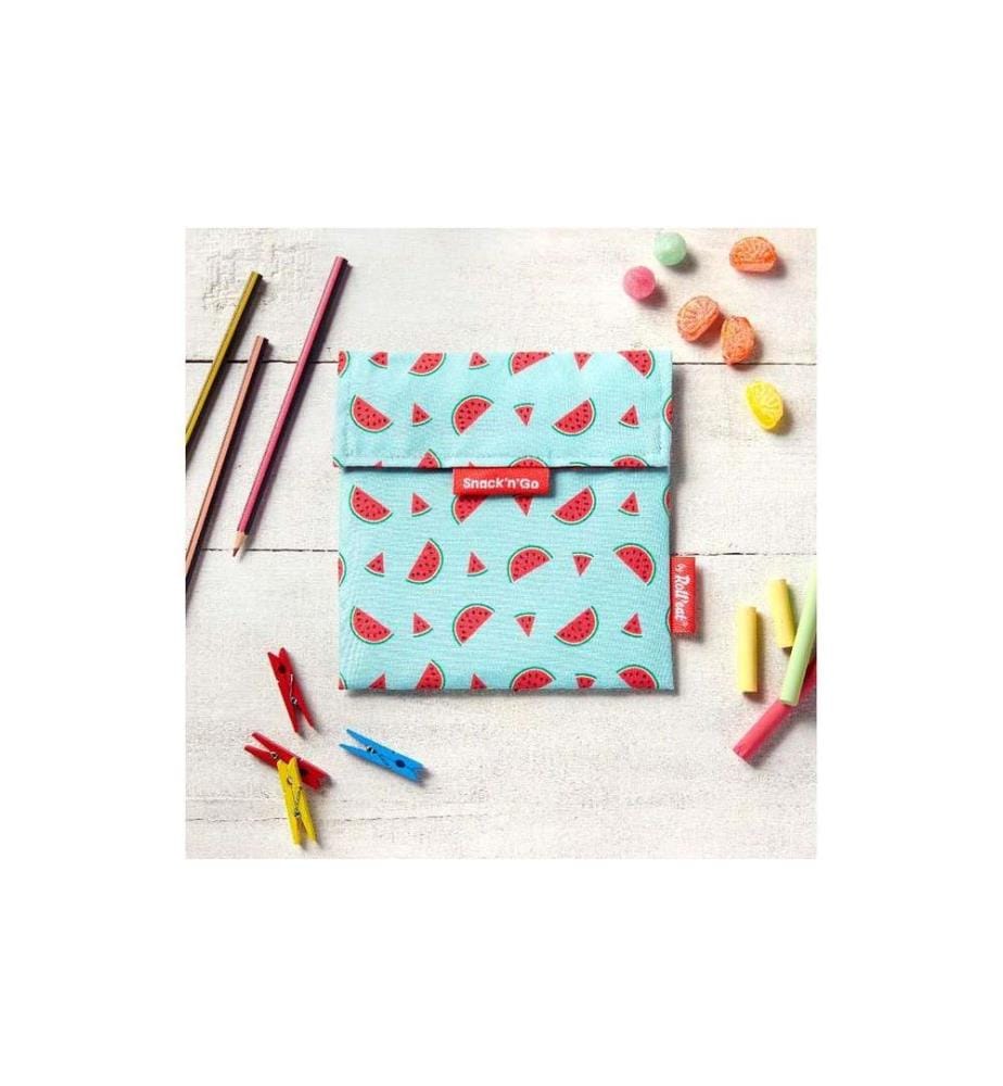 Roll'eat - Sac à lunch Snack'n'Go Fruits Pastèque 18 x 19 cm