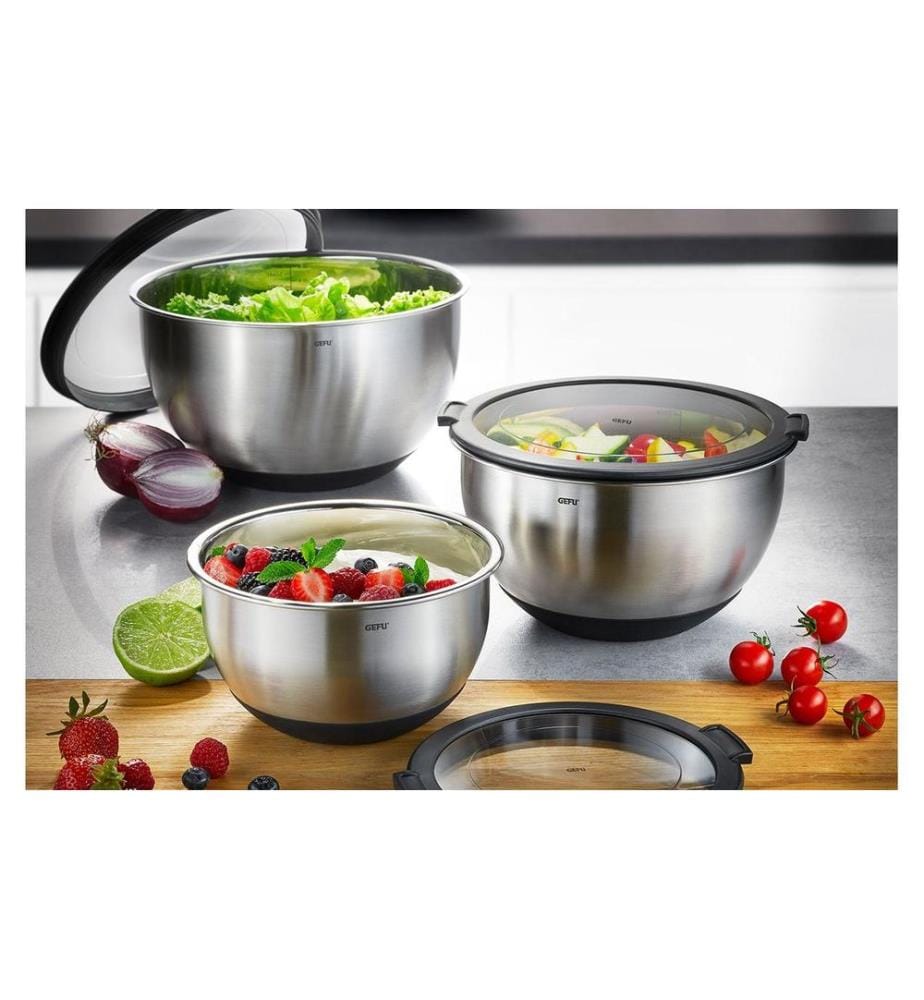 GEFU - Rührschüssel Muovo 2.5 l, Schwarz/Silber