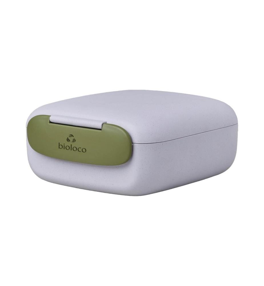 BioLoco - Boîte casse-croûte mini square Gris bleu/Vert olive