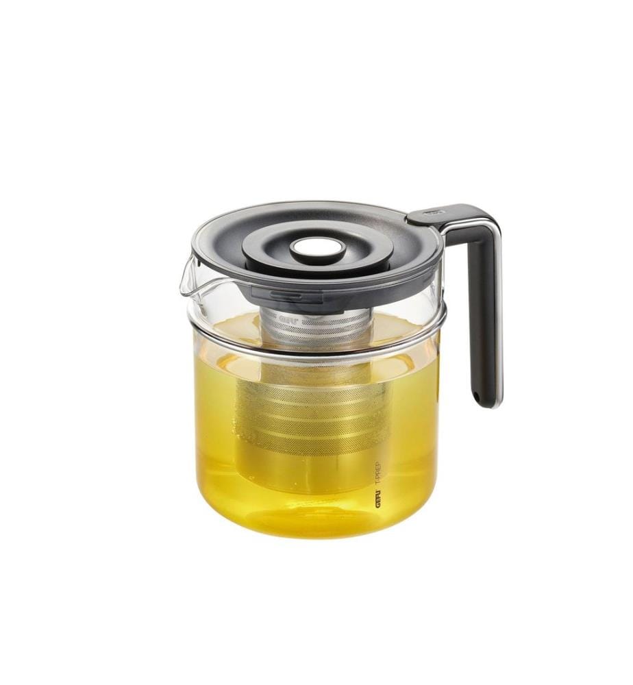 GEFU - Teekanne T-Prep 1.5 l, Schwarz/Silber/Transparent