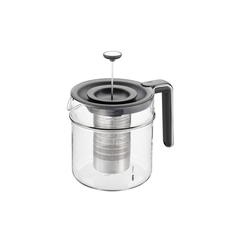 GEFU - Teekanne T-Prep 1.5 l, Schwarz/Silber/Transparent