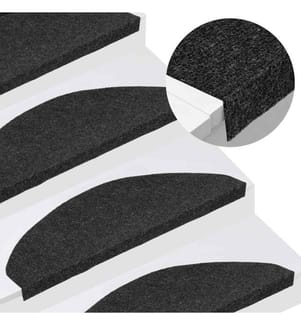 Tapis d'escalier autocollants 15 pcs 65x22,5x3,5 cm Noir