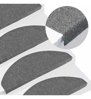 Tapis d'escalier autocollants 15 pcs 65x22,5x3,5 cm Gris