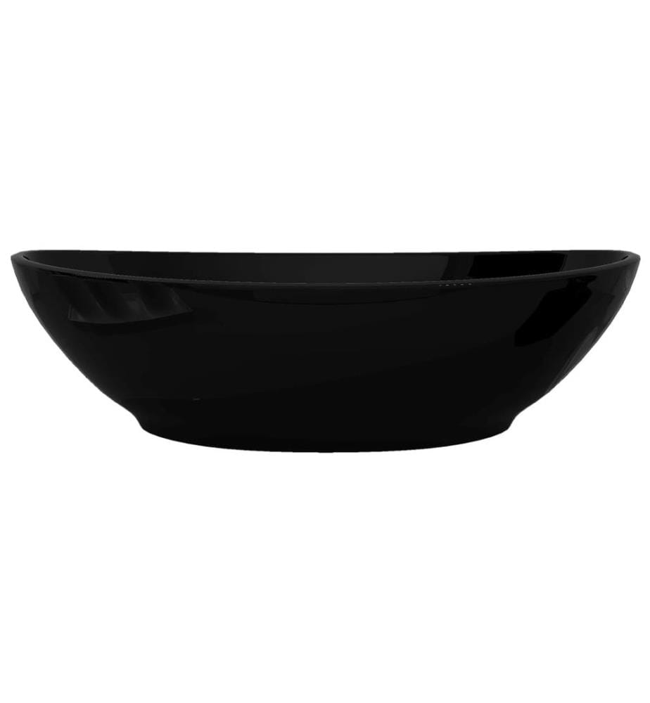 Keramik Waschtisch Waschbecken Oval schwarz 40 x 33 cm