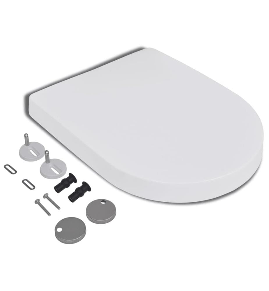 Toilettensitz mit Absenkautomatik und Quick-Release Weiss Eckig