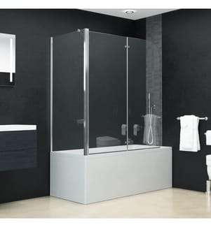 Badewannenaufsatz 2-fach Faltbar ESG 120x68x130 cm