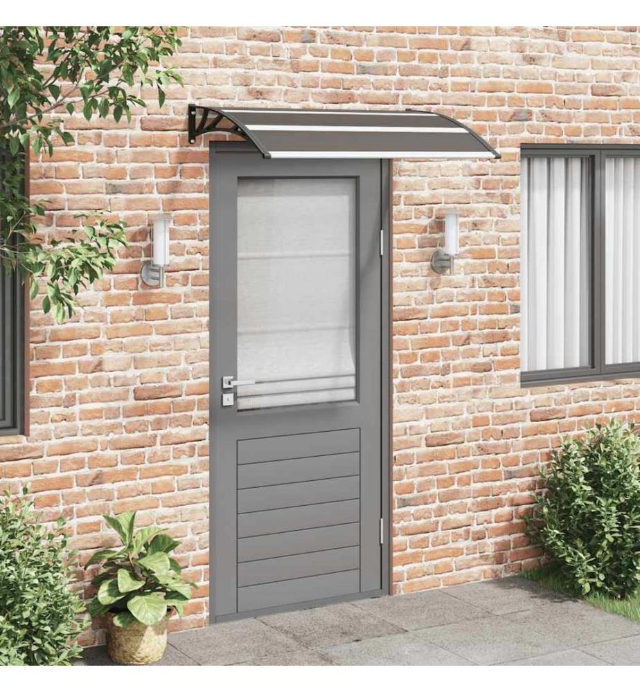 Auvent de porte Noir 120x75 cm PC