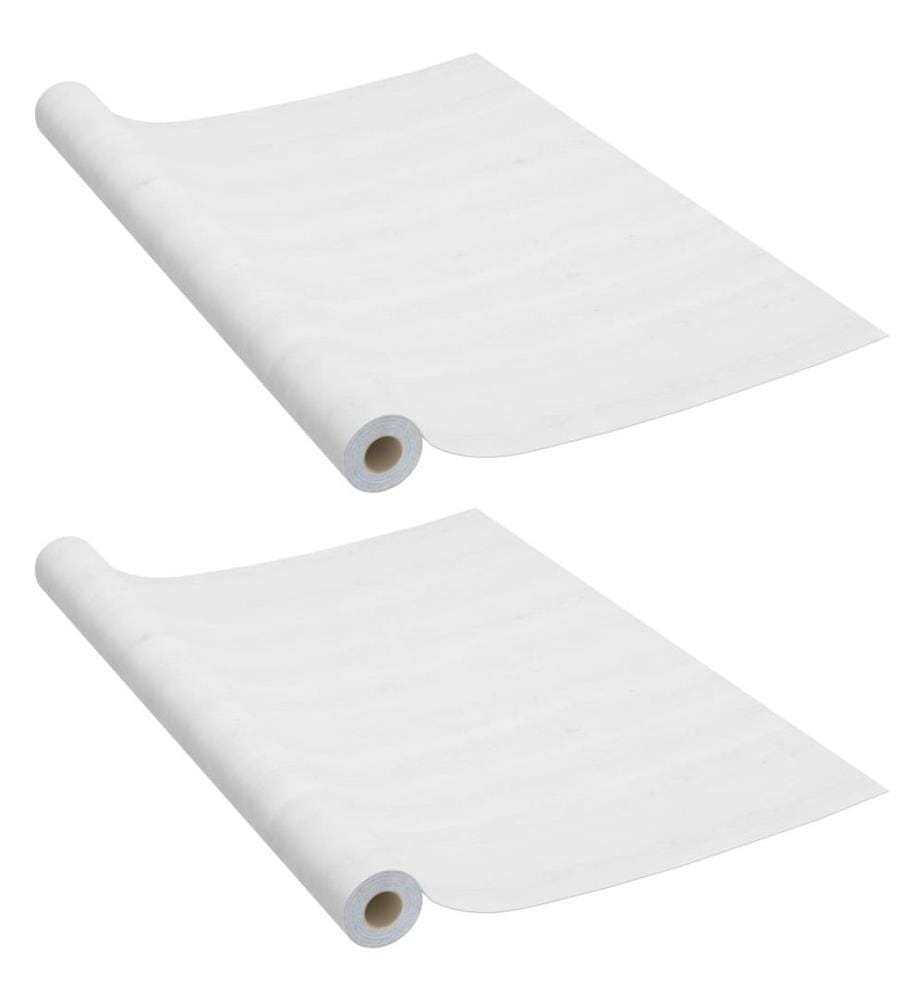 Selbstklebende Türfolien 2 Stk. Weisses Holz 210 x 90 cm PVC