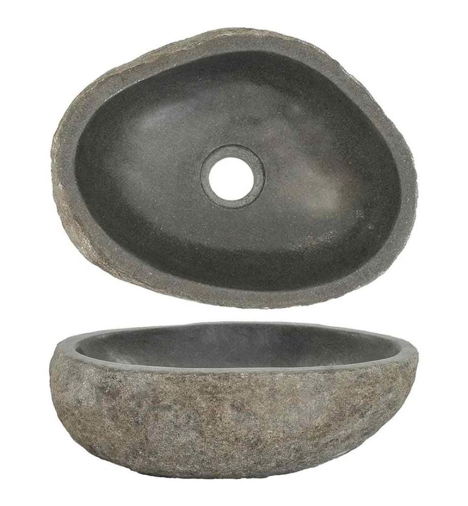 Lavabo en pierre de rivière ovale (29-38)x(24-31) cm