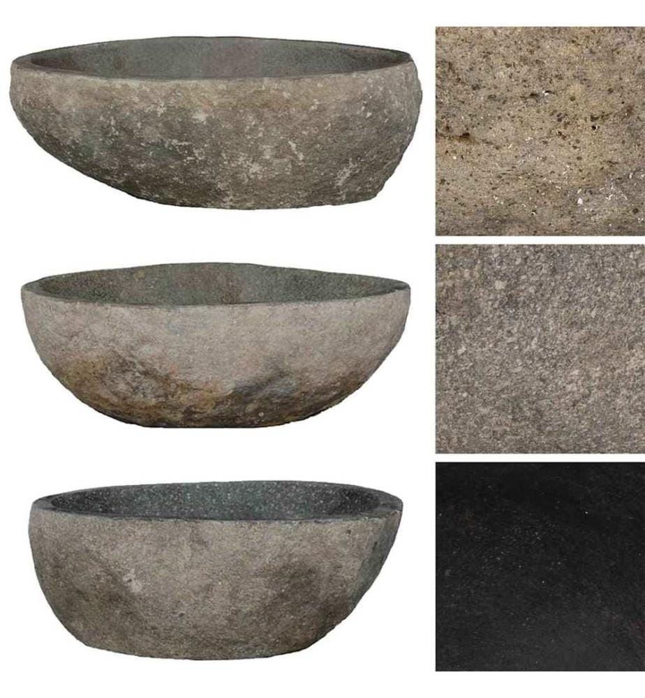 Lavabo en pierre de rivière ovale (29-38)x(24-31) cm