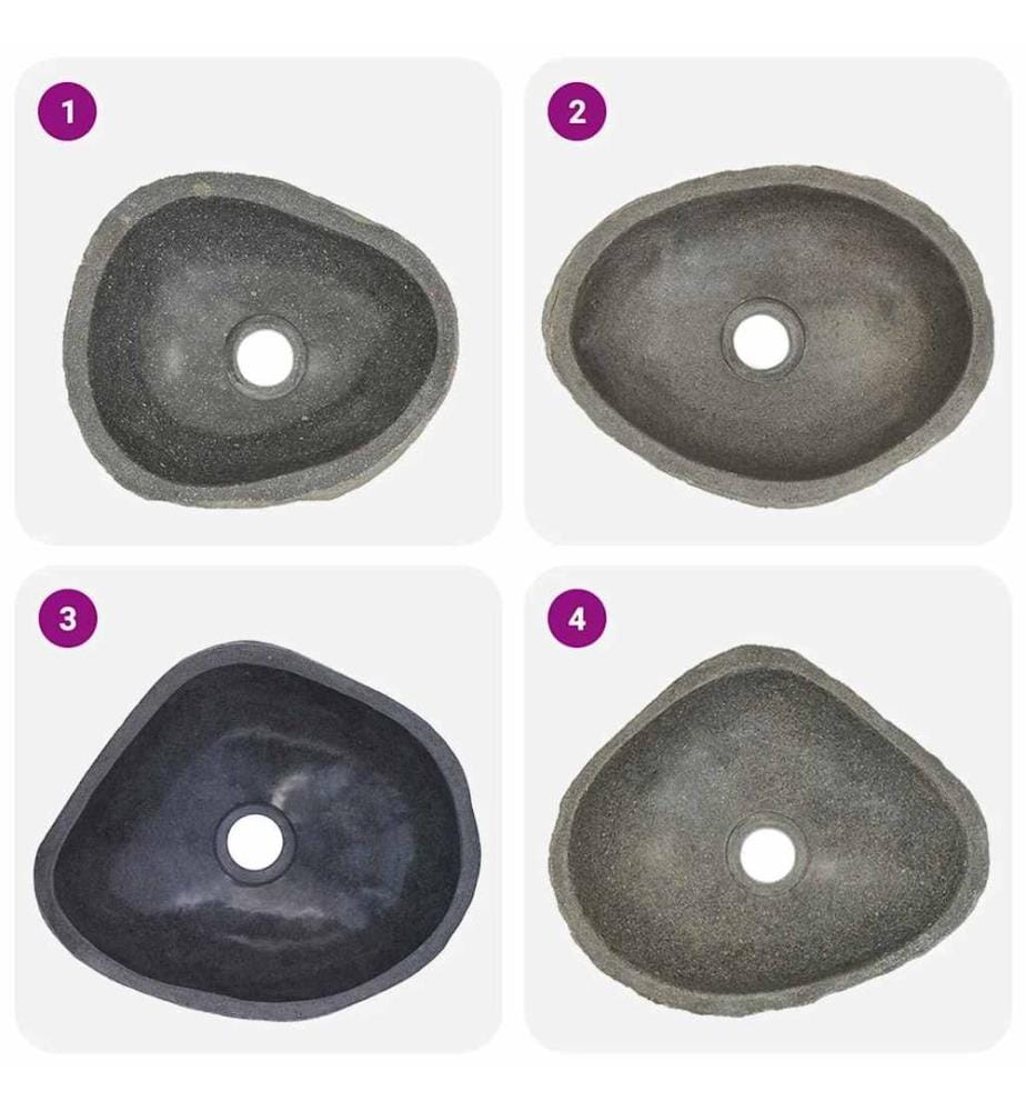 Lavabo en pierre de rivière ovale (29-38)x(24-31) cm