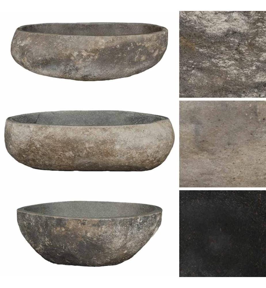 Waschbecken Flussstein Oval (45-53)x(34-41) cm
