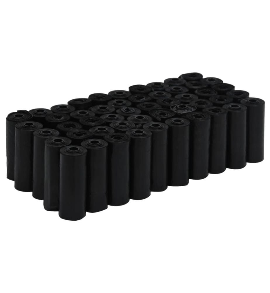 Sacs à crottes pour chiens 750 pcs noir 30x20 cm PE