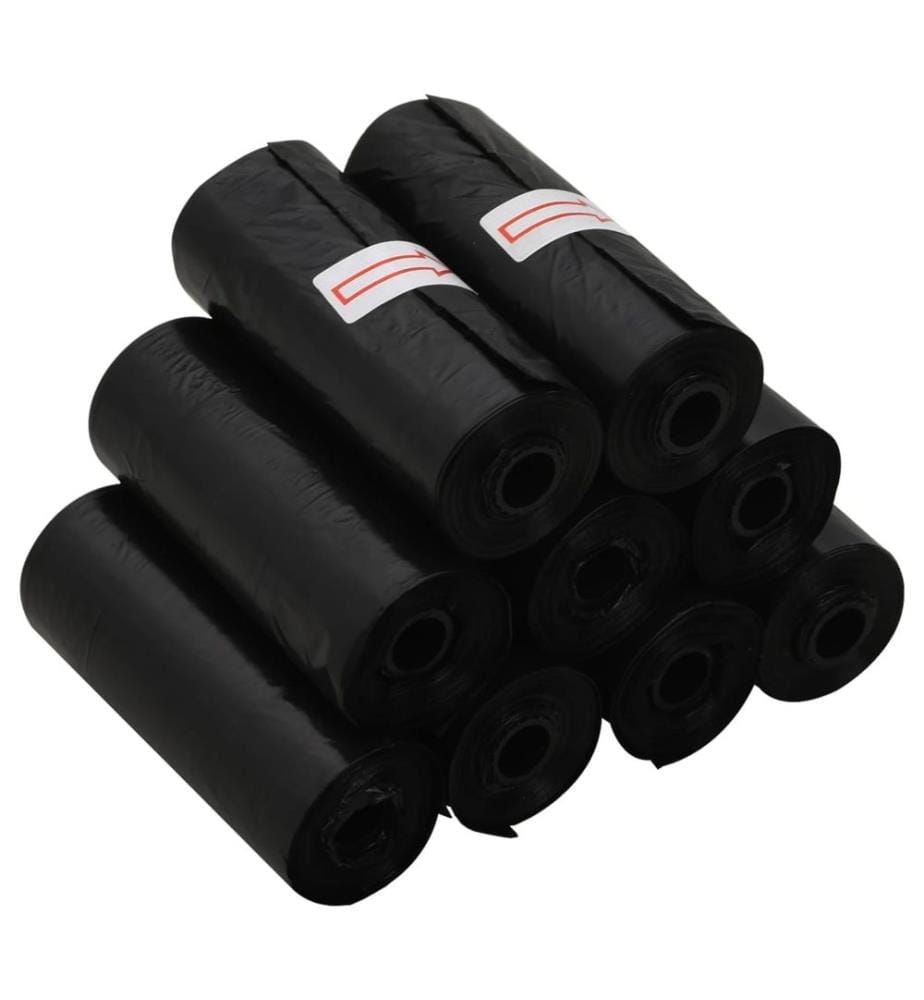 Sacs à crottes pour chiens 750 pcs noir 30x20 cm PE