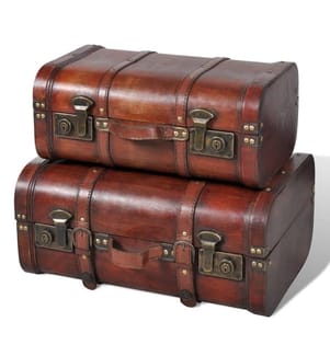 Dekokoffer aus Holz 2 Stk. Retro-Stil Braun
