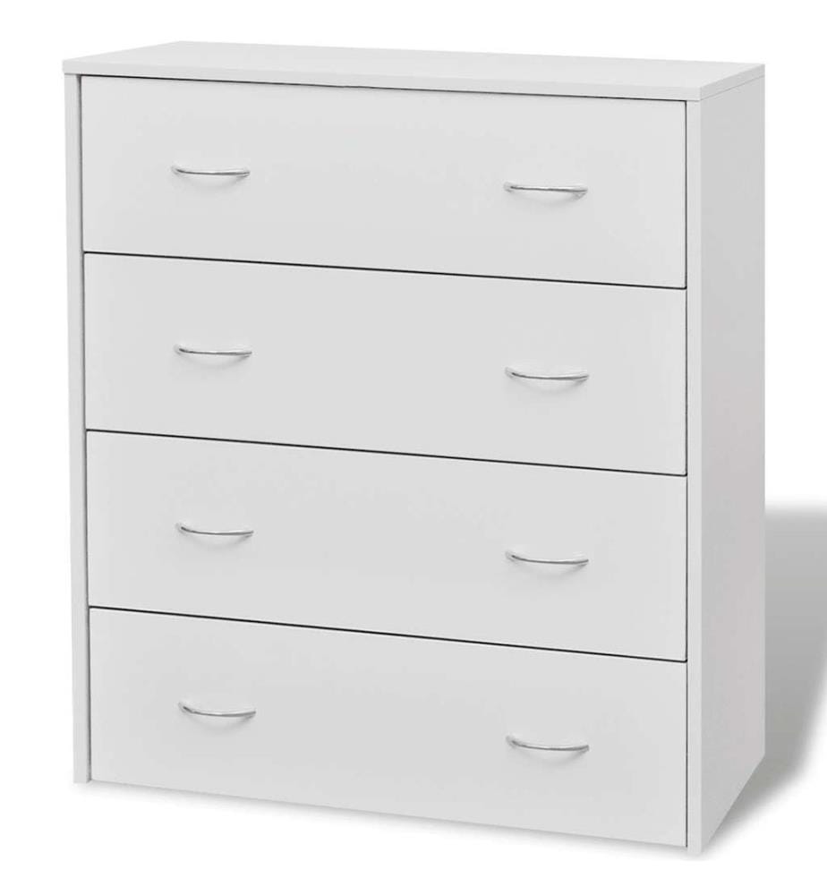 Kommode mit 4 Schubladen 60×30,5×71 cm Weiss