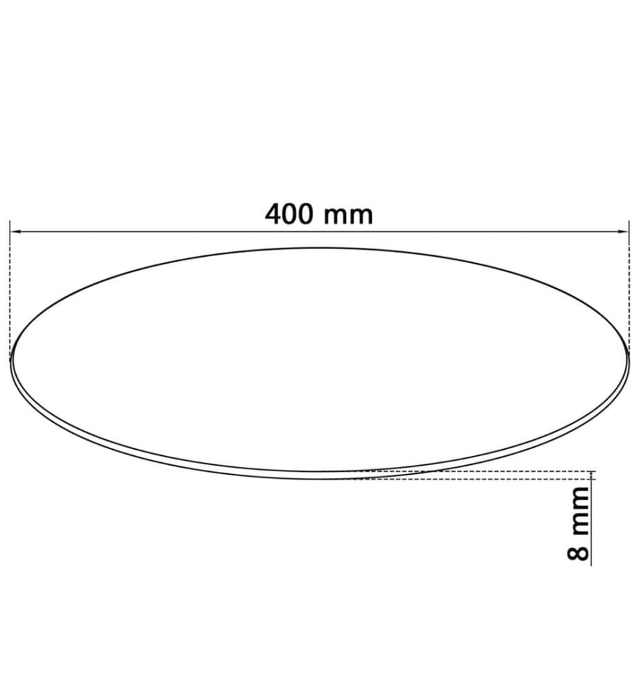 Dessus de table ronde en verre trempé 400 mm