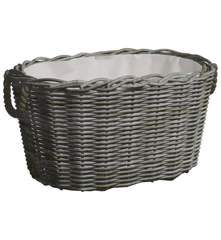 Holzkorb mit Tragegriffen 59x42x28 cm Grau Weide