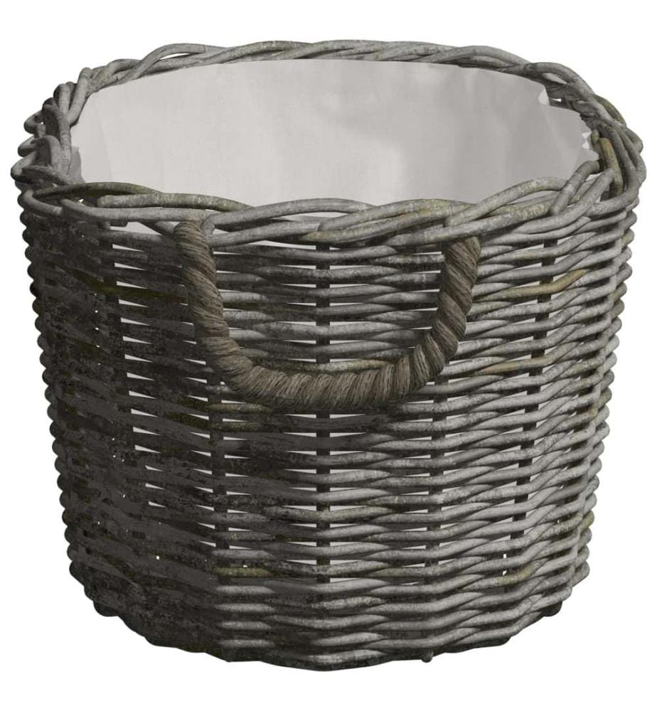 Holzkorb mit Tragegriffen 59x42x28 cm Grau Weide
