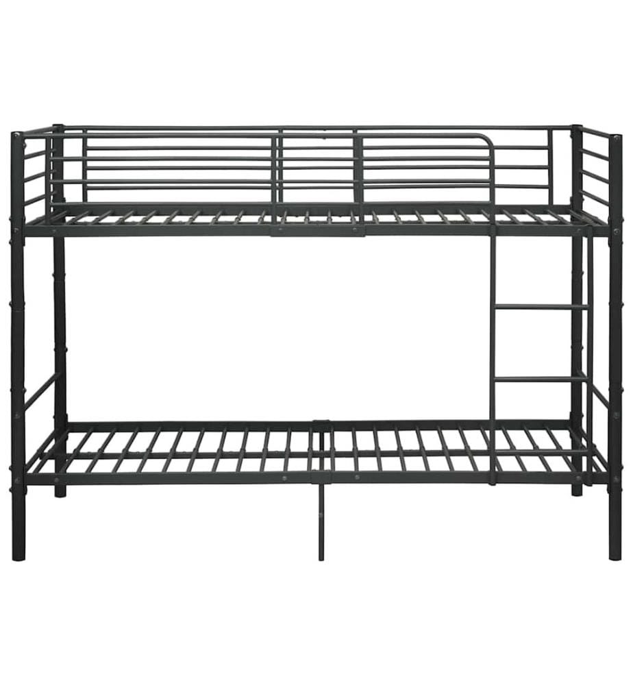 Lit superposé sans matelas noir métal 90x200 cm