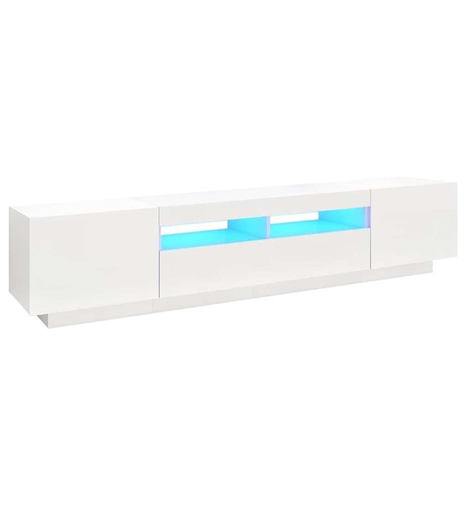 TV-Schrank mit LED-Leuchten Weiss 200x35x40 cm