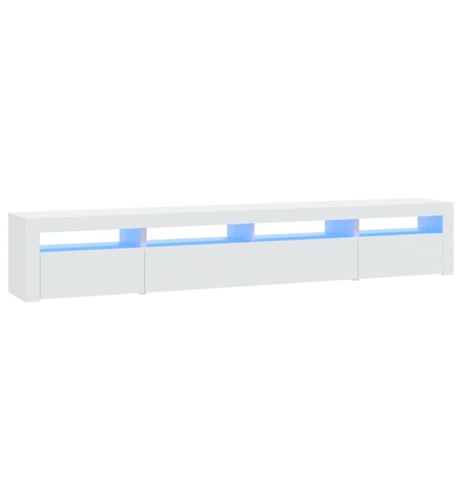 Meuble TV avec lumières LED Blanc 240x35x40 cm